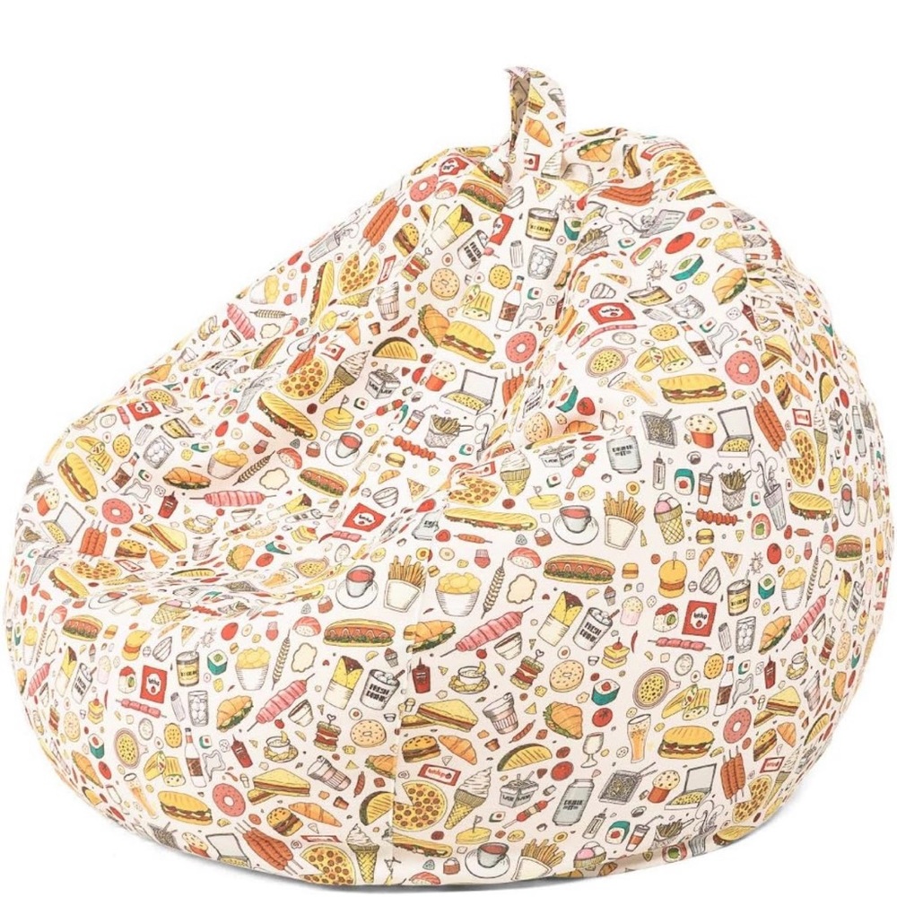 Colorful Food Print Bean Bag Chair cover